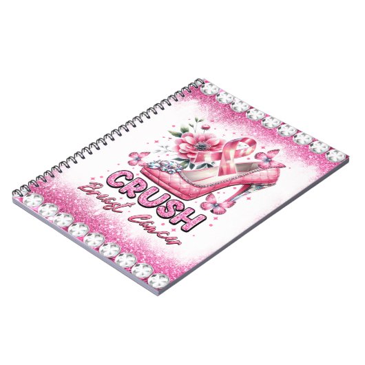 Crush Borstkanker Awareness Month Roze lint Notitieboek (Linkerzijde)