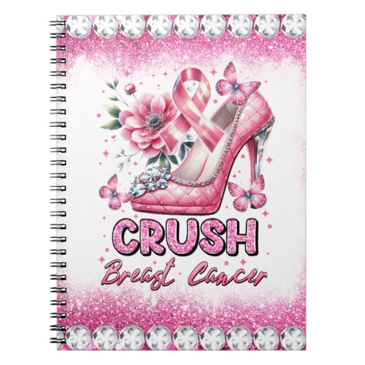 Crush Borstkanker Awareness Month Roze lint Notitieboek (Voorkant)