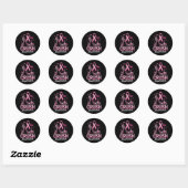 Crush Borstkanker Awareness Warrior Pink Ribbon Ronde Sticker (Vel)