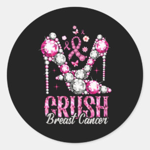 Crush borstkanker bewustzijn Bling K lint Ronde Sticker