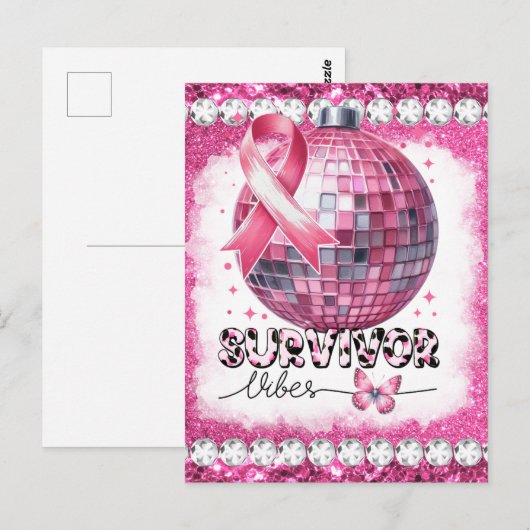 Crush borstkanker bewustzijn maand overlevende roz briefkaart (Voorkant / Achterkant)