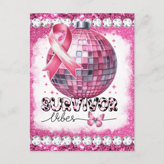 Crush borstkanker bewustzijn maand overlevende roz briefkaart (Voorkant)