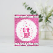 Crush borstkanker bewustzijn maand overlevende roz feestdagenkaart (Staand voorkant)