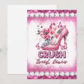 Crush borstkanker bewustzijn maand overlevende roz kaart (Voorkant / Achterkant)