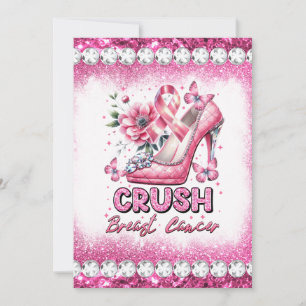 Crush borstkanker bewustzijn maand overlevende roz kaart