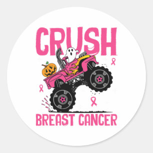 Crush borstkanker bewustzijn Monster Truck Hallow Ronde Sticker