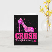 Crush borstkanker bewustzijn roze hakken kaart (Gele Bloem)