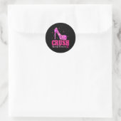 Crush borstkanker bewustzijn roze hakken ronde sticker (Tas)
