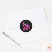 Crush borstkanker bewustzijn roze hakken ronde sticker (Envelop)