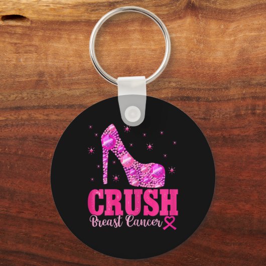 Crush borstkanker bewustzijn roze hakken sleutelhanger (Voorkant)