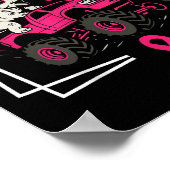 Crush Borstkanker Dinosaurus Rijden Een Roze Monst Poster (Hoek)