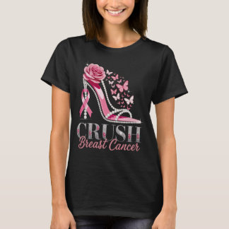 Crush borstkanker roze hoge hak en lint t-shirt