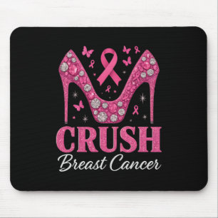 Crush Breast Bling Pink Ribbon High Heel Cancer AW Muismat