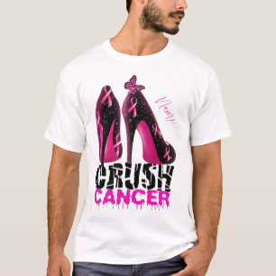 Crush Breast Cancer Awareness naam aangepast T-shirt
