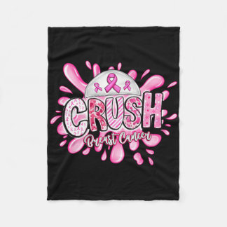 Crush Breast Cancer Awareness Pink Ribbon Support Fleece Deken