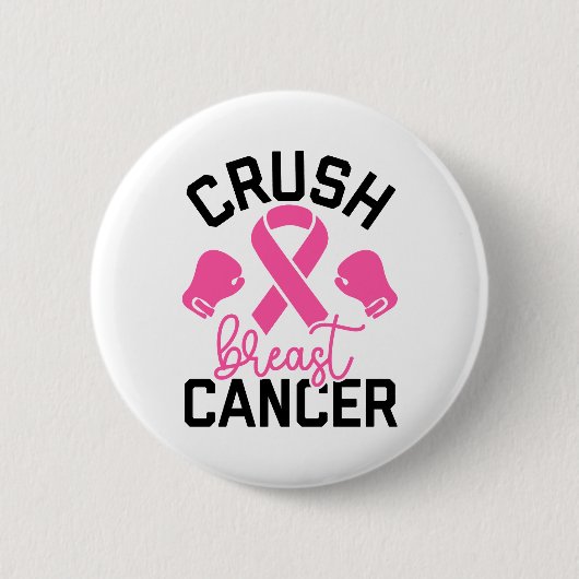 Crush Breast Cancer Awareness Ronde Button 5,7 Cm (Voorkant)
