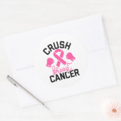 Crush Breast Cancer Awareness Ronde Sticker (Envelop)