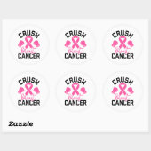 Crush Breast Cancer Awareness Ronde Sticker (Vel)