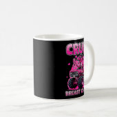 Crush Breast Cancer Awareness T Rex Monster Truck  Koffiemok (Voorkant rechts)
