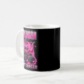 Crush Breast Cancer Awareness T Rex Monster Truck  Koffiemok (Voorkant links)