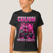 Crush Breast Cancer Awareness T Rex Monster Truck  T-shirt (Voorkant)