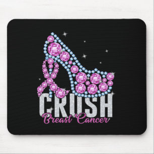 Crush Breast Cancer Bling Ribbon Muismat