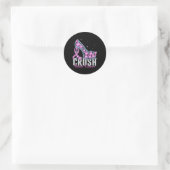 Crush Breast Cancer Bling Ribbon Ronde Sticker (Tas)