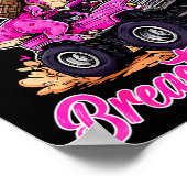 Crush Breast Cancer Dinosaur T Rex Monster Truck B Poster (Hoek)
