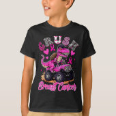 Crush Breast Cancer Dinosaur T Rex Monster Truck B T-shirt (Voorkant)