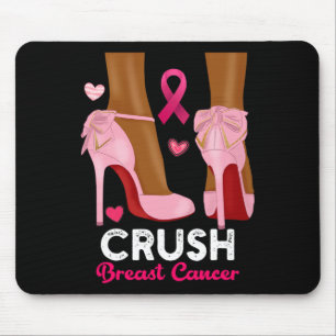 Crush Breast Cancer in oktober Draag we roze Black Muismat