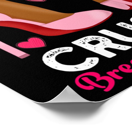 Crush Breast Cancer in oktober Draag we roze Black Poster (Hoek)