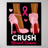 Crush Breast Cancer in oktober Draag we roze Black Poster (Voorkant)