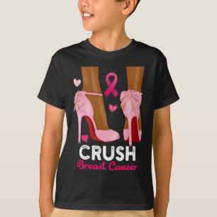 Crush Breast Cancer in oktober Draag we roze Black T-shirt