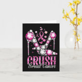 Crush Breast Cancer Roze Bling High Heels Ribbon Kaart (Gele Bloem)