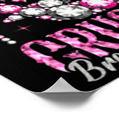 Crush Breast Cancer Roze Bling High Heels Ribbon Poster (Hoek)