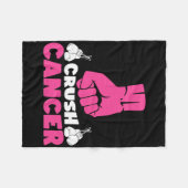 Crush Cancer Boxing Pink Ribbon Borstkanker Award Fleece Deken (Voorkant (Horizontaal))