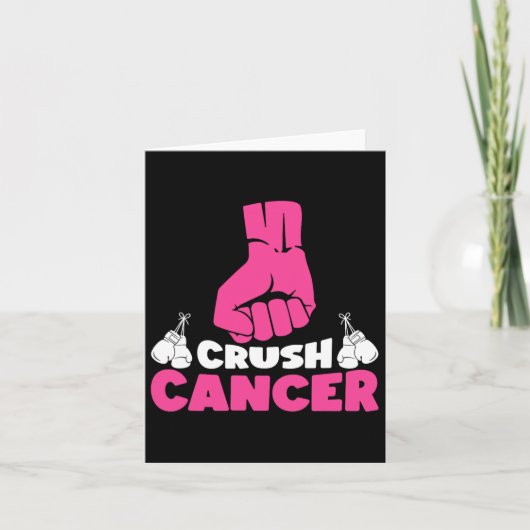 Crush Cancer Boxing Pink Ribbon Borstkanker Award Kaart (Voorkant)