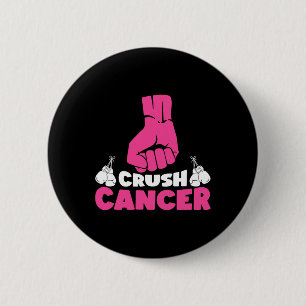 Crush Cancer Boxing Pink Ribbon Borstkanker Award Ronde Button 5,7 Cm