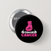 Crush Cancer Boxing Pink Ribbon Borstkanker Award Ronde Button 5,7 Cm (Voorkant /achterkant)