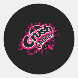 Crush Cancer Breast Awareness Ronde Sticker