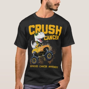 Crush Cancer Childhood Cancer Awareness Dinosaur T T-shirt