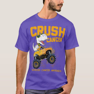 Crush Cancer Childhood Cancer Awareness Dinosaur T T-shirt