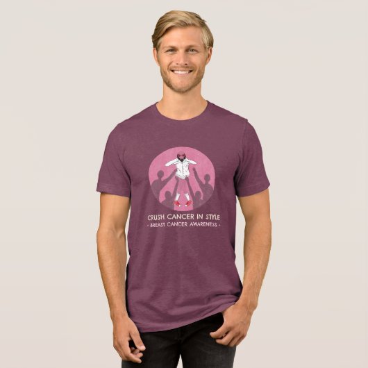 Crush Cancer In Style Tri-Blend Shirt (Voorkant volledig)