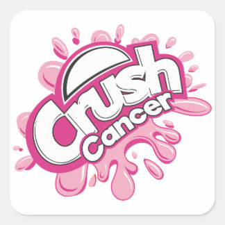 Crush Cancer Ondersteuning Vierkante Sticker