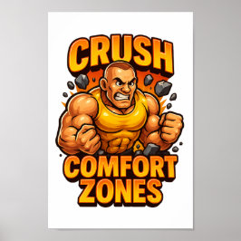 Crush Comfort Zones 3D Motivatie Transfer PNG Poster