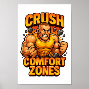 Crush Comfort Zones 3D Motivatie Transfer PNG Poster