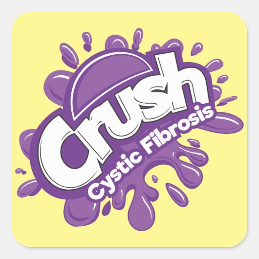 Crush-cystische fibrose vierkante sticker (Voorkant)