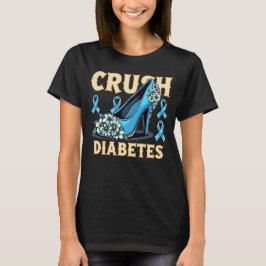 Crush Diabetes Blueribbon Diabetes Awareness Month T-shirt