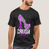 Crush Epilepsy Awareness Diamond High Hiel Paars T-shirt (Voorkant)