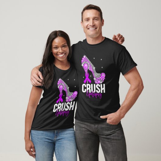 Crush Epilepsy Awareness Diamond High Hiel Paars T-shirt (Unisex)